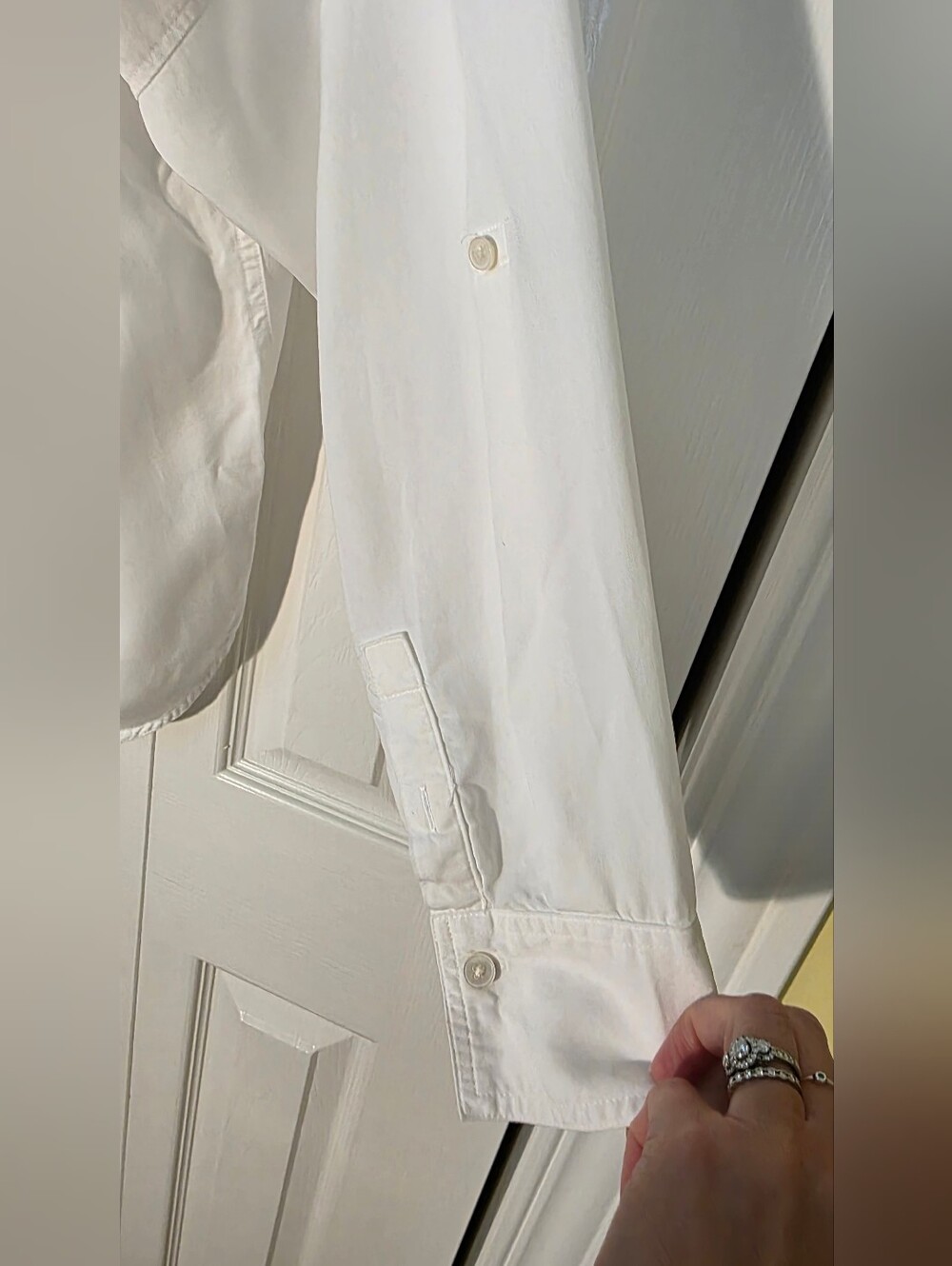 Aritzia Babaton Utility Relaxed White Button-Down Shirt with Patch Pockets - Picture 12 of 12